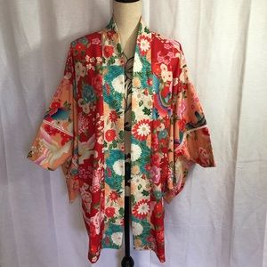 Linjia Shop Red Floral Kimono